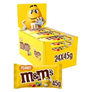 M&M's Peanut Chocolate Packets, 1 Box - 24 X 45G