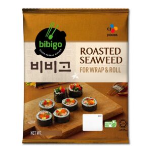 Bibigo Roasted Seaweed Sushi Nori, South Korea - 22G | 10 Sheets Per Pack